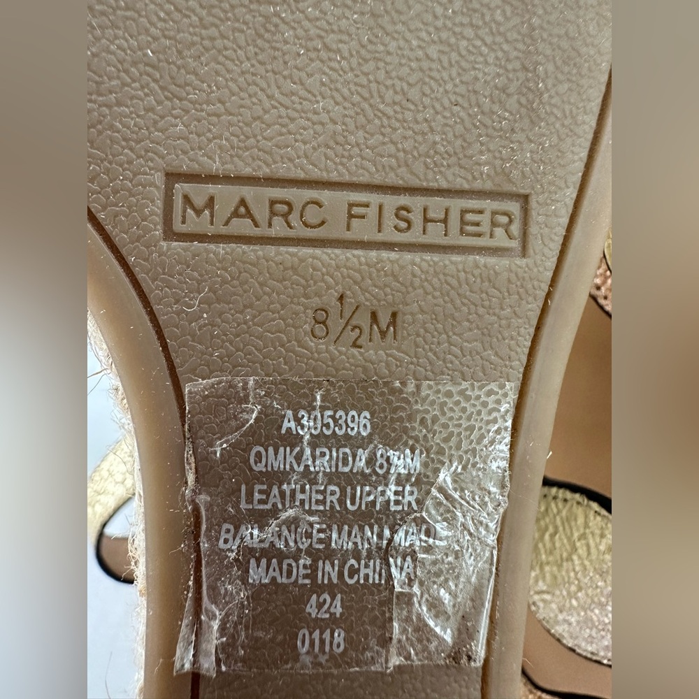 Marc Fisher Metallic Wave Espadrille Sandals - Gold, Silver & Rose Gold - Picture 13 of 17